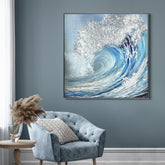 Ocean's Embrace - Hand Painted Textured Aluminum Wall Art.